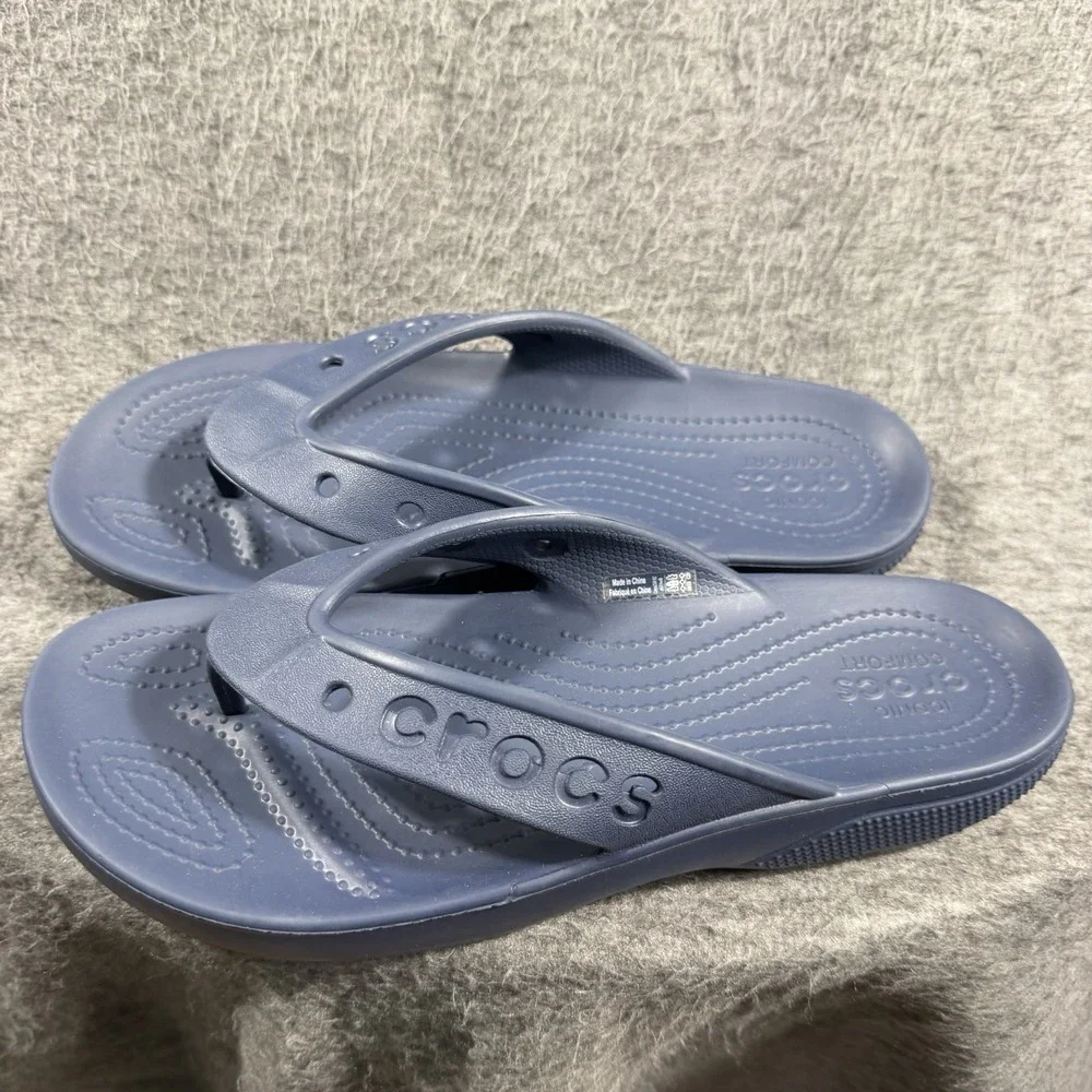 Crocs Baya II Sandals Shoes Mens Size 7 Navy  Flip Flop Thong Beach Women's 9